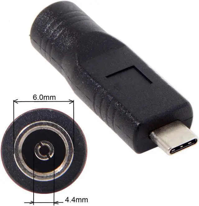 Alt view image 2 of 7 - DC Jack 6.0x4.4mm Input to USB-C Type-C Device 5V/9V/15V/20V Straight Type Plug Power PD 65W Charge Adapter Emulator Trigger Compatible with Laptop Phone