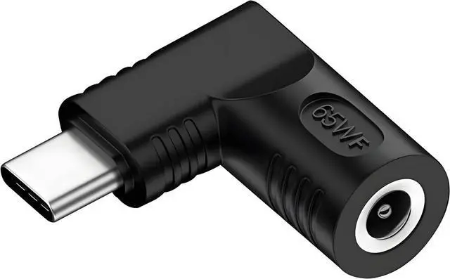 Main image of DC Jack 5.5x2.5mm Input to USB-C Type-C Device 5V/9V/15V/20V Angled 90 Degree Plug Power PD 65W Charge Adapter Emulator Trigger Compatible with Laptop Phone