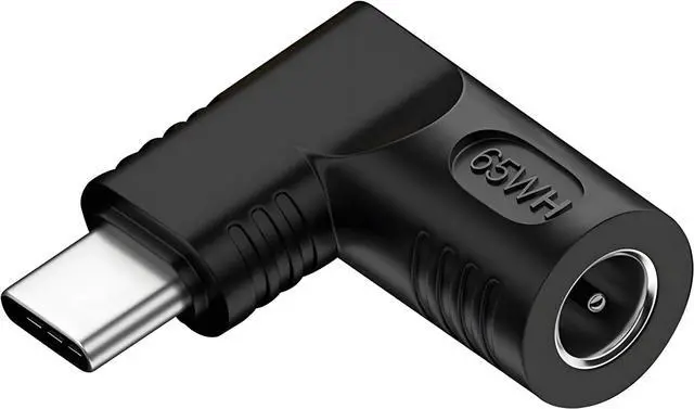 Main image of DC Jack 5.5x1.7mm Input to USB-C Type-C Device 5V/9V/15V/20V Angled 90 Degree Plug Power PD 65W Charge Adapter Emulator Trigger Compatible with Laptop Phone