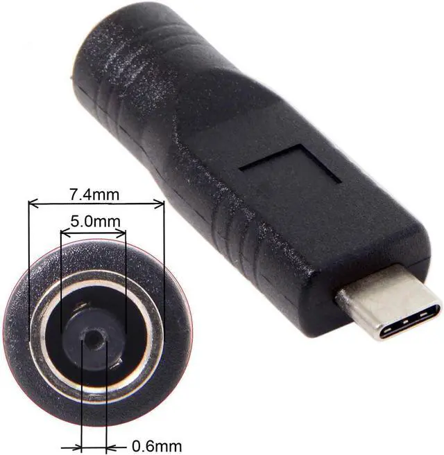 Alt view image 2 of 7 - DC Jack 7.4x5.0mm Input to USB-C Type-C Device 5V/9V/15V/20V Straight Type Plug Power PD 65W Charge Adapter Emulator Trigger Compatible with Laptop Phone
