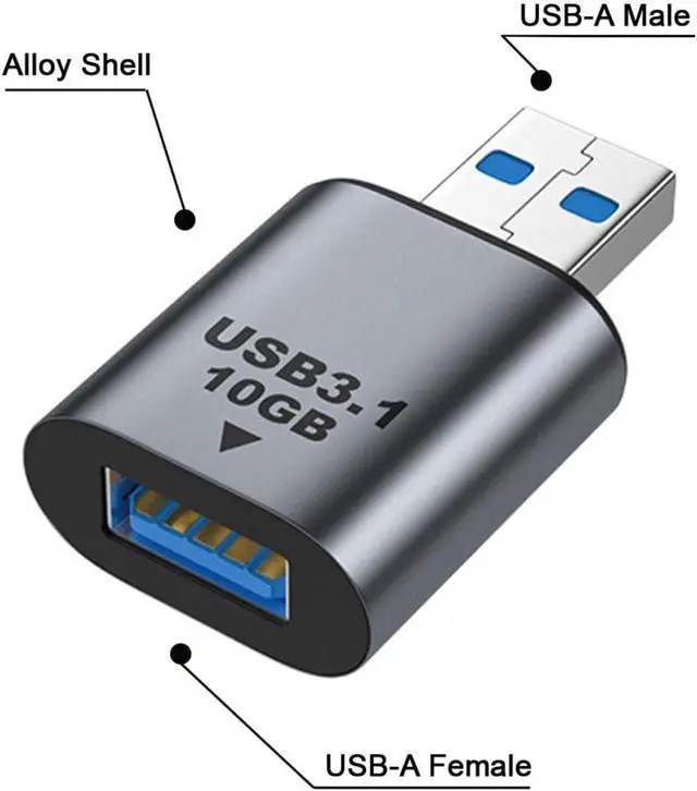 Alt view image 3 of 7 - USB 3.0/3.1 Type A Male Host to USB 3.0/3.1 A Female Device Data Adapter 10Gbps Extension Compatible with Laptop Desktop