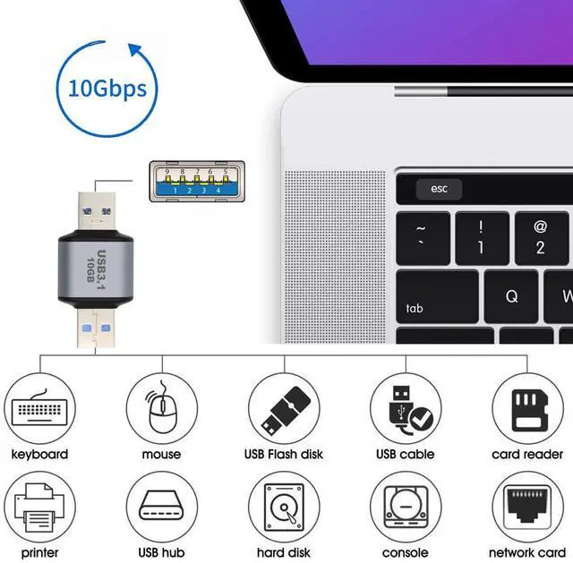 Alt view image 7 of 7 - USB 3.0/3.1 Type A Male Host to USB 3.0/3.1 A Male Device Data Adapter 10Gbps Extension Compatible with Laptop Desktop