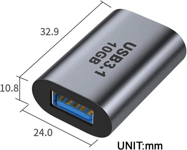 Alt view image 4 of 7 - USB-C USB 3.1 Type C Female Host to USB 3.0 A Female Device Adapter 10Gbps Data Power Compatible with Laptop Tablet Phone