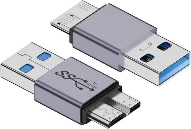 Alt view image 3 of 7 - USB 3.1 Type A Male Host to Micro USB 3.0 Male Device Adapter 10Gbps Data Power Compatible with Laptop SSD Disk