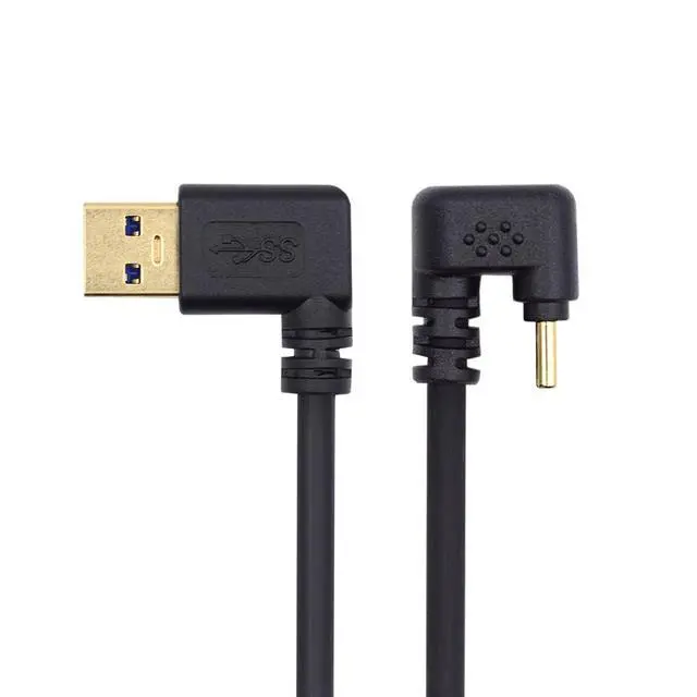 Alt view image 2 of 7 - 90 Degree Left Angled Type-A USB3.0 Male to Type-C USB 3.1 USB-C Opposite U Shape Back Angled Data Cable Compatible with Laptop Tablet Phone Camera (30cm)