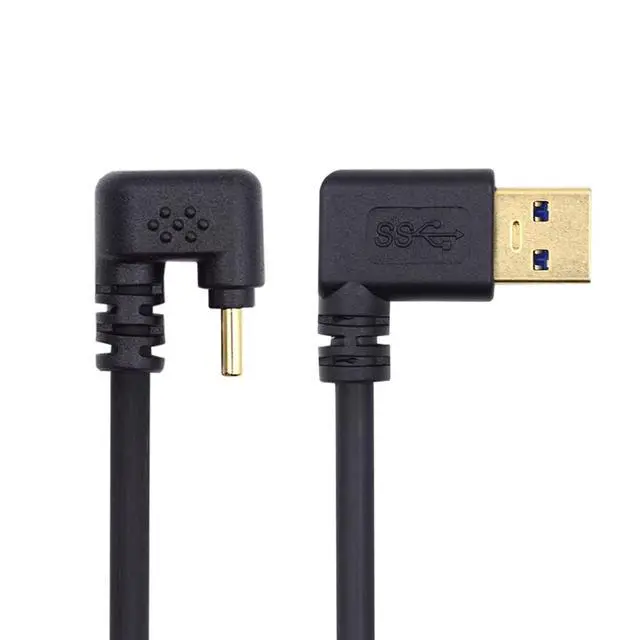 Alt view image 2 of 7 - 90 Degree Right Angled Type-A USB3.0 Male to Type-C USB 3.1 USB-C Opposite U Shape Back Angled Data Cable Compatible with Laptop Tablet Phone Camera (30cm)