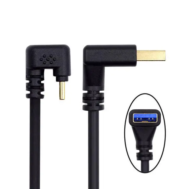Alt view image 2 of 7 - 90 Degree Up Angled Type-A USB3.0 Male to Type-C USB 3.1 USB-C Opposite U Shape Back Angled Data Cable Compatible with Laptop Tablet Phone Camera (30cm)