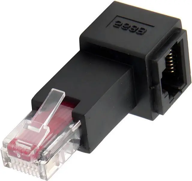 Main image of Right Angled 90 Degree Connector UTP RJ45 Ethernet Adapter Cat6/Cat5/Cat5e Ethernet 8P8C Male to Female Adapter Compatible with Laptops Desktops Routers