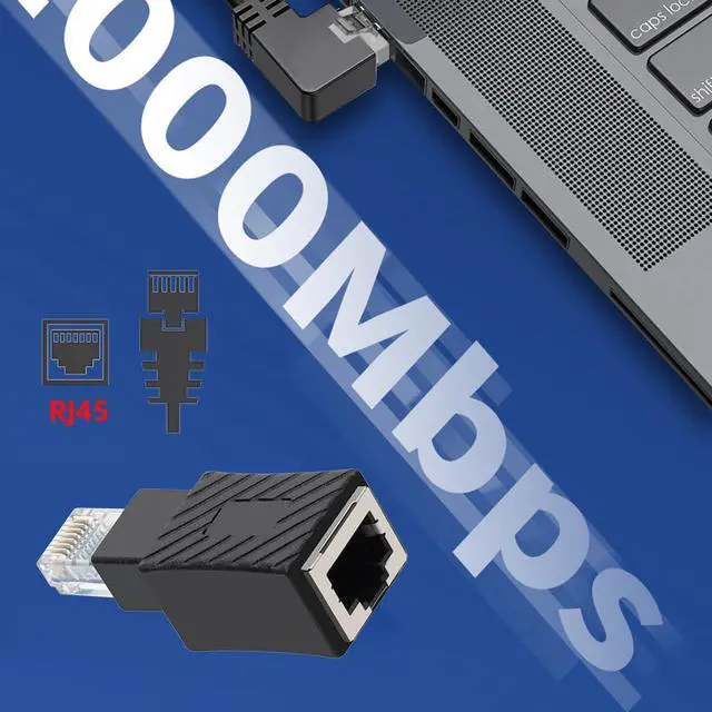 Alt view image 5 of 7 - Straight Type 180 Degree UTP RJ45 Ethernet Adapter Cat6/Cat5/Cat5e Ethernet 8P8C Male to Female Adapter Compatible with Laptops Desktops Routers
