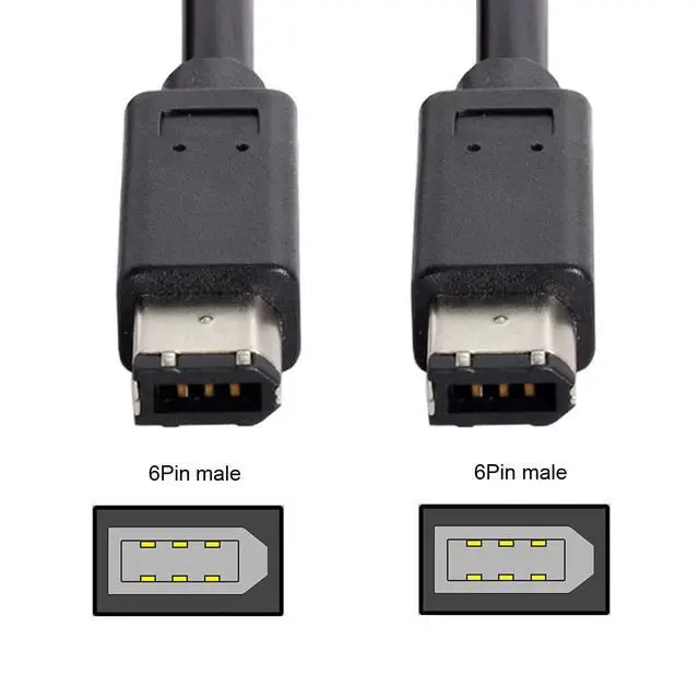 Alt view image 3 of 7 - IEEE 1394 6Pin Male to 1394a 6Pin Male Extension Firewire Cable Compatible with Data Video Capture Card 400Mbps to 400Mbps 180cm