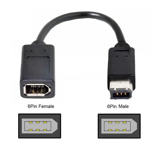 Alt view image 7 of 7 - IEEE 1394 6Pin Male to 1394a 6Pin Female Extension Firewire Cable Compatible with Data Video Capture Card 400Mbps to 400Mbps 20cm
