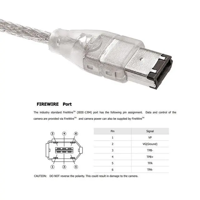 Alt view image 2 of 7 - IEEE 1394 6Pin Male to 1394a 4Pin Male Extension Firewire Cable Compatible with Data Video Capture Card 400Mbps to 400Mbps 120cm