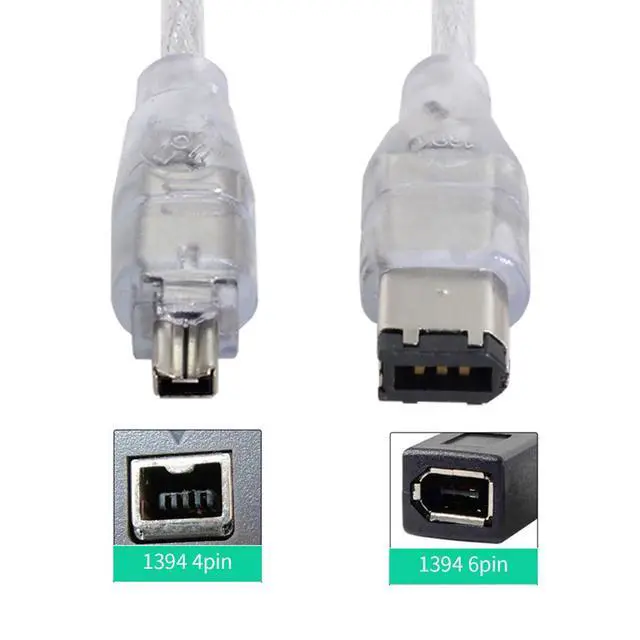 Alt view image 3 of 7 - IEEE 1394 6Pin Male to 1394a 4Pin Male Extension Firewire Cable Compatible with Data Video Capture Card 400Mbps to 400Mbps 120cm