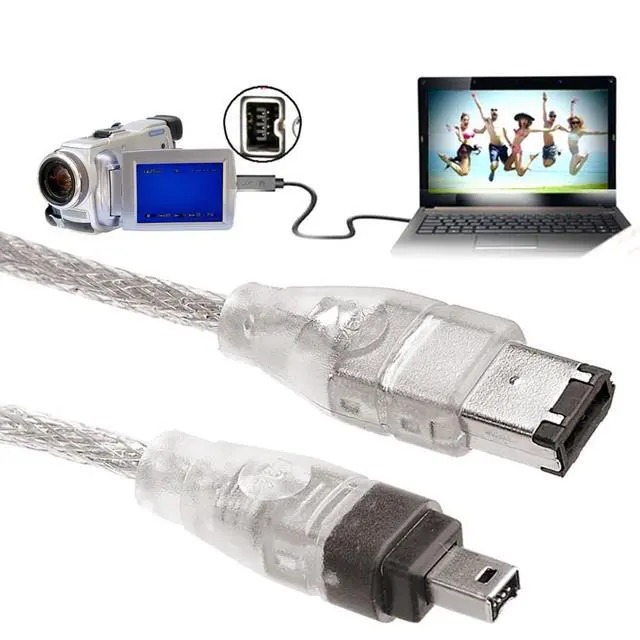 Alt view image 5 of 7 - IEEE 1394 6Pin Male to 1394a 4Pin Male Extension Firewire Cable Compatible with Data Video Capture Card 400Mbps to 400Mbps 120cm
