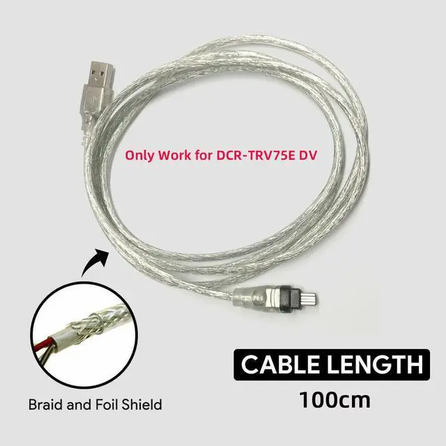 Alt view image 5 of 7 - IEEE 1394 4Pin Male to USB Type-A Male Extension Firewire Cable Only Compatible with Data Video Capture DCR-TRV75E DV 100cm