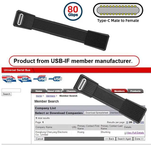 Alt view image 2 of 7 - USB5.0 Type-C 80Gbps Flat Slim FPC USB-C Male to Male & Female Extension Cable Up Angled 90 Degree 240W 16K 8K 60Hz 5K Compatible with 40Gbps USB4.0 Thunderbolt Black Color (2-Pack)