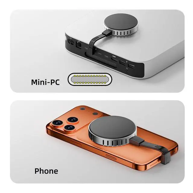 Alt view image 6 of 7 - USB5.0 Type-C 80Gbps Flat Slim FPC USB-C Male to Male & Female Extension Cable Up Angled 90 Degree 240W 16K 8K 60Hz 5K Compatible with 40Gbps USB4.0 Thunderbolt Grey Color (2-Pack)