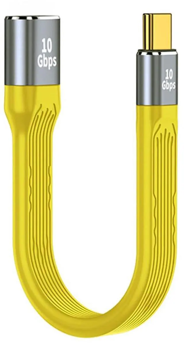Main image of USB-C USB 3.1 Type C Male Host to USB3.0 Type-A Female OTG Device Flat Slim FPC Data Cable 10Gbps Compatible with Laptop Phone (Yellow 13cm)
