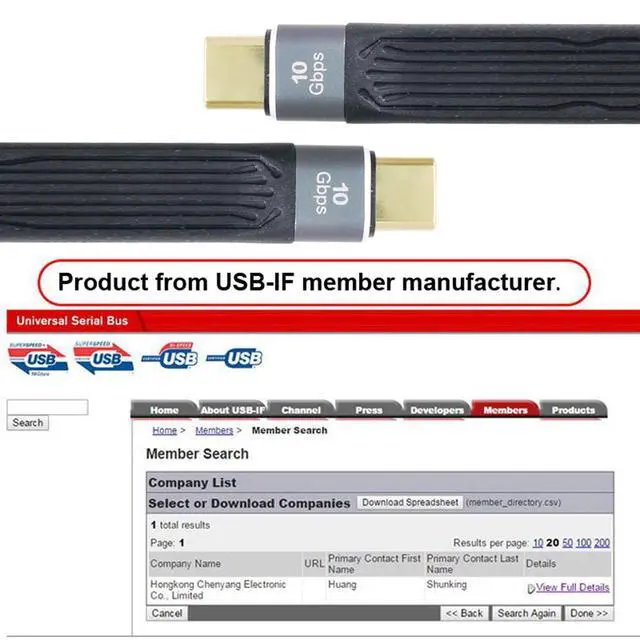 Alt view image 6 of 7 - 10Gbps USB 3.1 Type-C Female USB-C to USB Type-C Male Flat Slim FPC Data Power Cable Compatible with Laptop Phone (Black 13cm)
