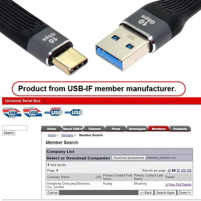 Alt view image 7 of 7 - 10Gbps USB3.0 Type-A Male Host to USB 3.1 Type-C Male USB-C Device Flat Slim FPC Data Cable Compatible with Laptop Phone (Black 13cm)