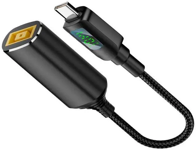 Main image of Rectangle Type Thinkpad X1 Jack Power Input to USB-C Type-C Power 140W Smart LED Display PD 100W 65W Charge Cable Compatible with Laptop Phone PD9V/5V/20V/7A