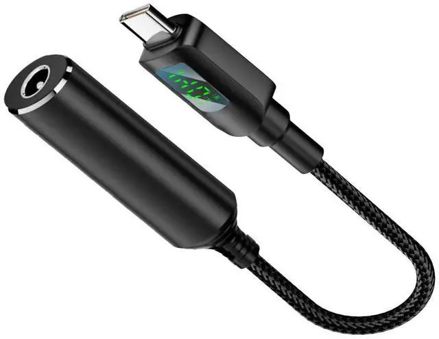 Main image of DC Jack 5.5x2.1mm Power Input to USB-C Type-C Power 140W Smart LED Display PD 100W 65W Charge Cable Compatible with Laptop Phone PD9V/5V/20V/7A