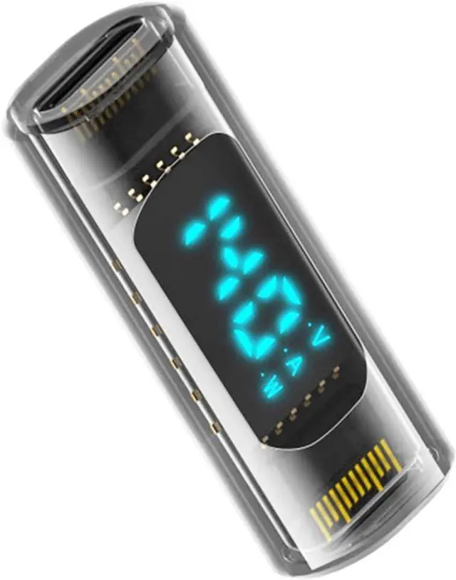 Main image of Type-C USB-C Female to Female Smart LED Display Current Voltage Extension Adapter Transparent USB4.0 40Gbps 140W Monitoring Tester Detector