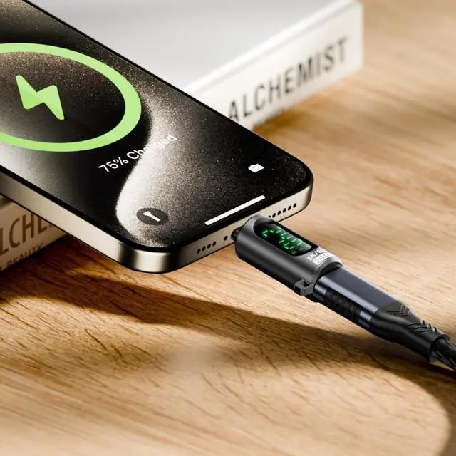 Alt view image 5 of 7 - USB5.0 80Gbps Type-C USB-C Male to Female Extension Adapter Smart LED Display Switch with 240W 8K 5K Compatible with USB4.0 Thunderbolt3/4/5