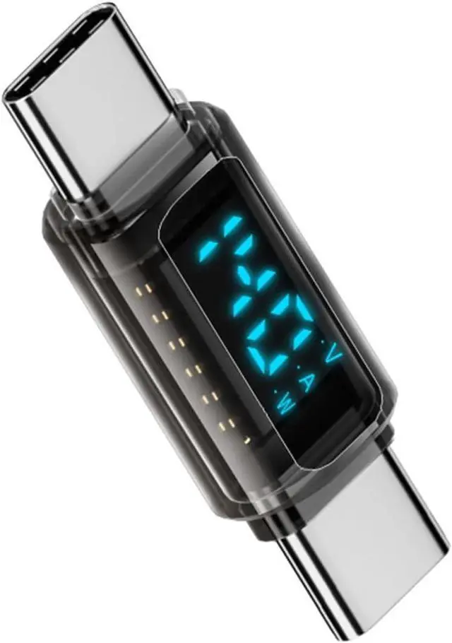 Main image of Type-C USB-C Male to Male Extension Smart LED Display Current Voltage Adapter Transparent USB4.0 40Gbps 140W Monitoring Tester Detector
