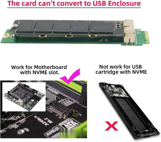 Alt view image 4 of 7 - 12+16Pin SSD to NVME M.2 NGFF M-Key for 2013 2014 2015 2016 2017 MAC Air Pro SSD