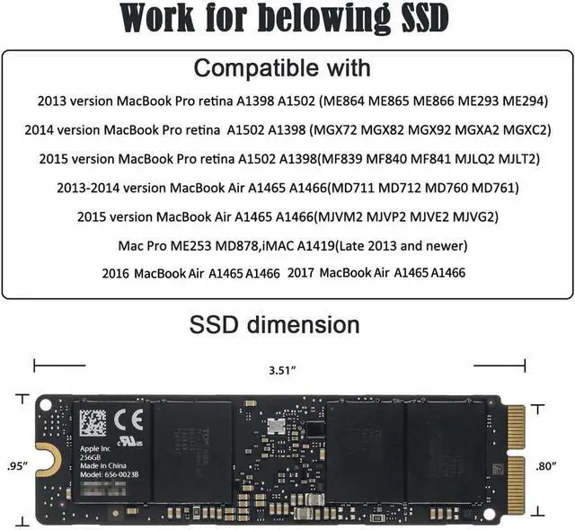 Alt view image 5 of 7 - PCI Express PCI-E to 2013 2014 2015 Mac Pro Air 12+16Pin SSD AHCI NVME Convert Card for A1493 A1502 A1465 A1466