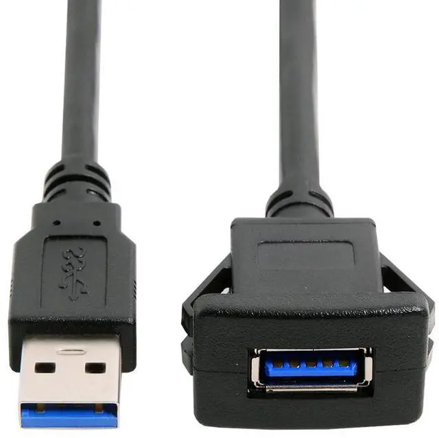 Main image of 1m Waterproof USB 3.0 Extension AUX Flush Mount Car Mount Extension Cable for Dashboard Panel