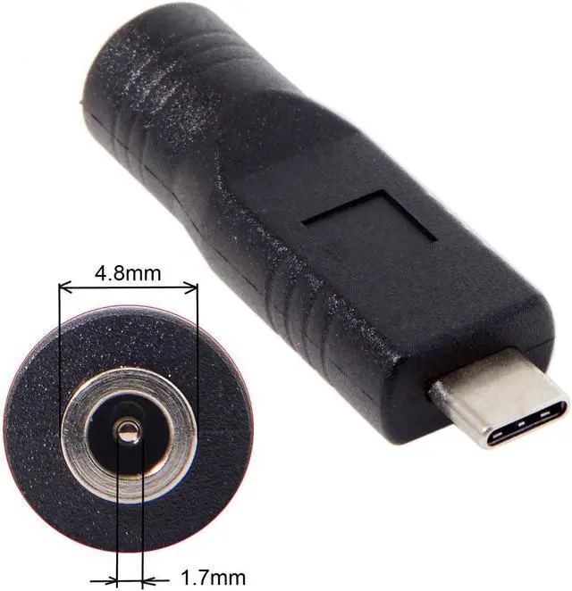 Alt view image 5 of 7 - 4.8x1.7mm DC Jack Input to 65W PD USB-C Type-C Power Plug Charge Adapter for Laptop Phone