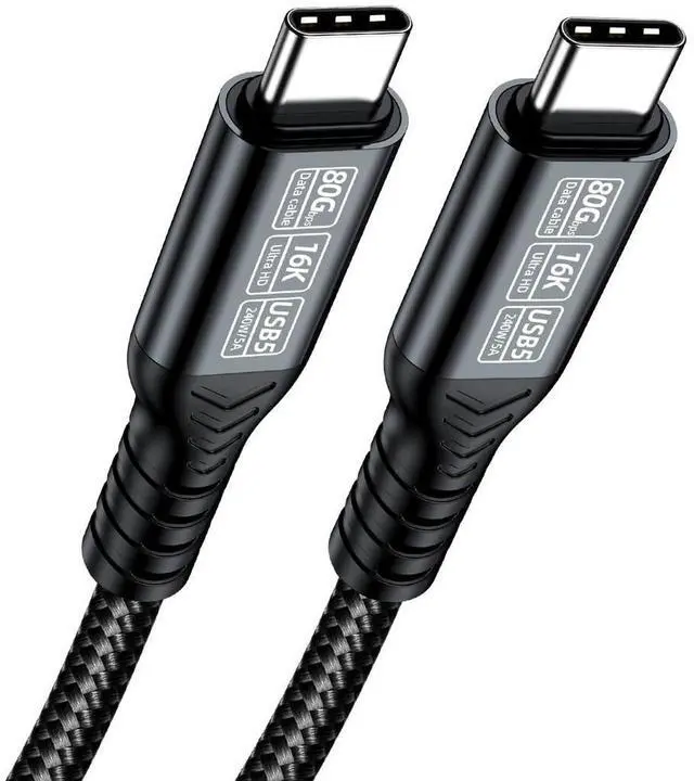 Main image of 80Gbps USB4.0 Gen USB-C USB 3.1 Male to Male Cable for Desktop & Laptop Compatible with 40Gbps Thunderbolt3 Thunderbolt 4 (200cm)