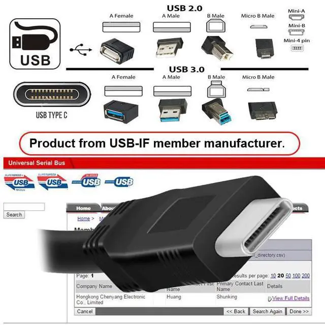 Alt view image 5 of 7 - 5Gbps USB-C 3.1 Type C USB-C to USB 3.0 Male Data Cable for Laptop & Tablet & Phone (500cm)