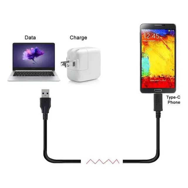 Alt view image 2 of 7 - 6ft USB 3.0 3.1 Type C Male Connector to Standard Type A Male Data Cable for Tablet &Mobile Phone (180CM)