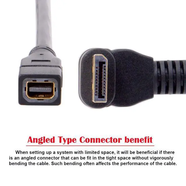 Alt view image 6 of 7 - Down Angled DP DisplayPort 90 Degree to Mini DP DisplayPort Female Cable for Displays Monitors (Down Angled)