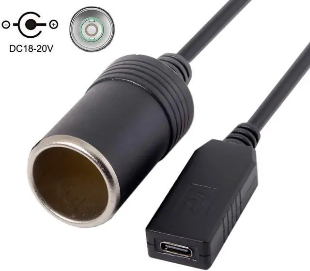 Alt view image 2 of 7 - USB 3.1 Type C USB-C Female Host to Auto Car DC12-24V Plug Receptacle Charger Cable 20V 100W Auto Interior Accessories