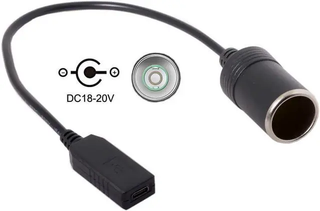 Alt view image 4 of 7 - USB 3.1 Type C USB-C Female Host to Auto Car DC12-24V Plug Receptacle Charger Cable 20V 100W Auto Interior Accessories