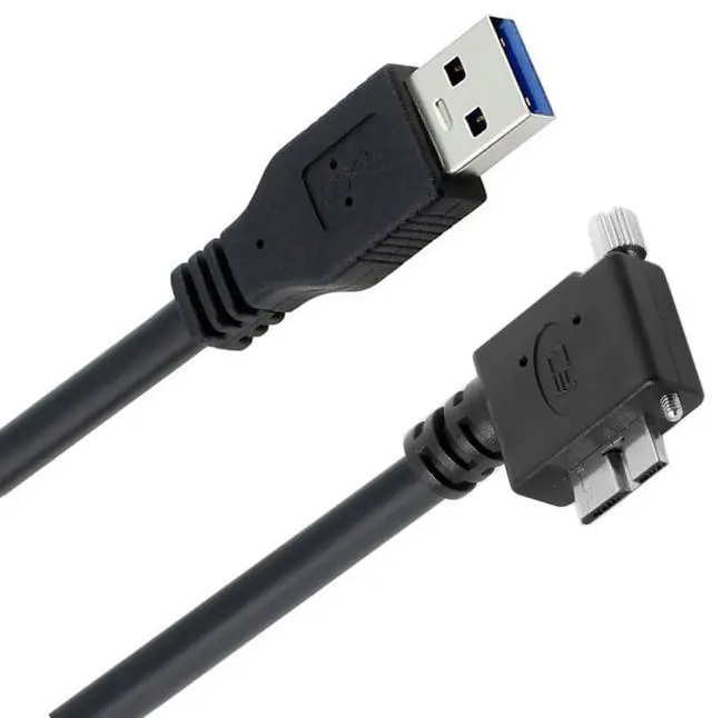 Main image of 3m 90 Degree Left Angled Micro USB Screw Mount to 3.0 Data Cable for Industrial Camera