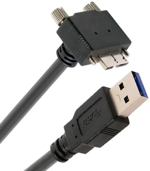 Main image of 3m 90 Degree Right Angled Micro USB Screw Mount to USB 3.0 Data Cable for Point Grey Chameleon Camera