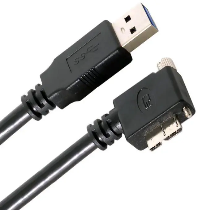 Main image of 3.0m 90 Degree Right Angled Micro USB Screw Mount to 3.0 Data Cable for Industrial Camera