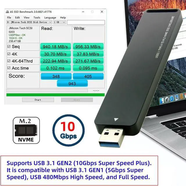 Alt view image 3 of 7 - USB 3.0 to Nvme M-Key M.2 NGFF SSD External PCBA Conveter Adapter Card Flash Disk Type 10Gbps