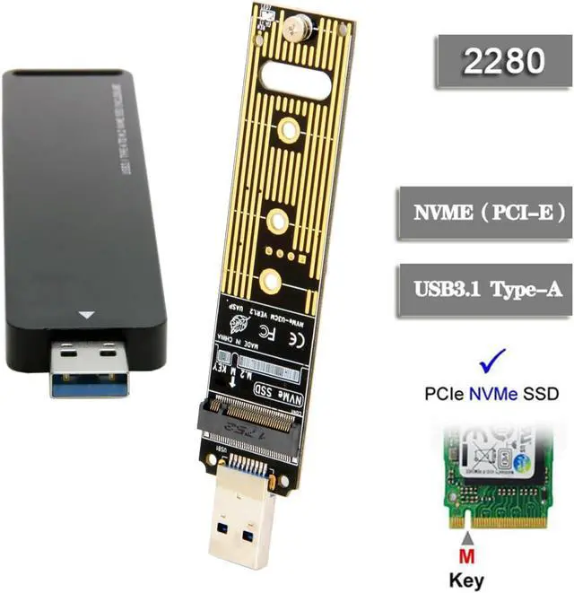 Alt view image 5 of 7 - USB 3.0 to Nvme M-Key M.2 NGFF SSD External PCBA Conveter Adapter Card Flash Disk Type 10Gbps