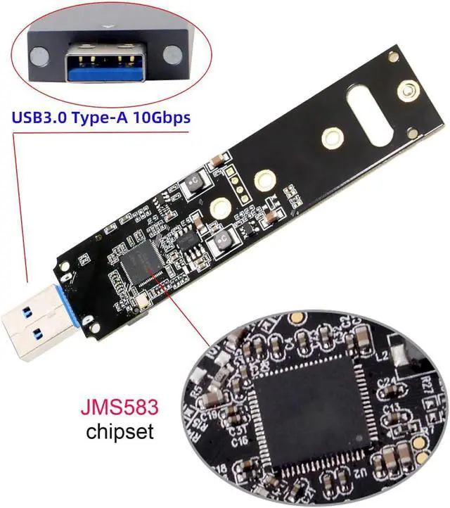 Alt view image 4 of 7 - USB 3.0 to Nvme M-Key M.2 NGFF SSD External PCBA Conveter Adapter Card Flash Disk Type 10Gbps