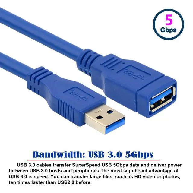 Alt view image 5 of 7 - 5Gbps USB3.0 Type-A Female to USB 3.0 Male Data Extension Cable for Hard Disk & Scanner & Printer (5.0M)