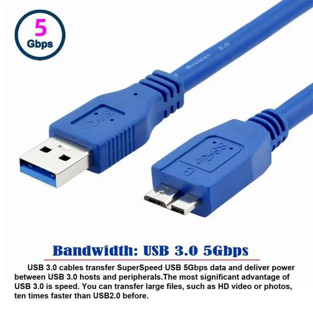 Alt view image 2 of 7 - 5Gbps USB3.0 Type-A Male to USB 3.0 Micro Male Data Extension Cable for Hard Disk & Scanner & Printer (5.0M)