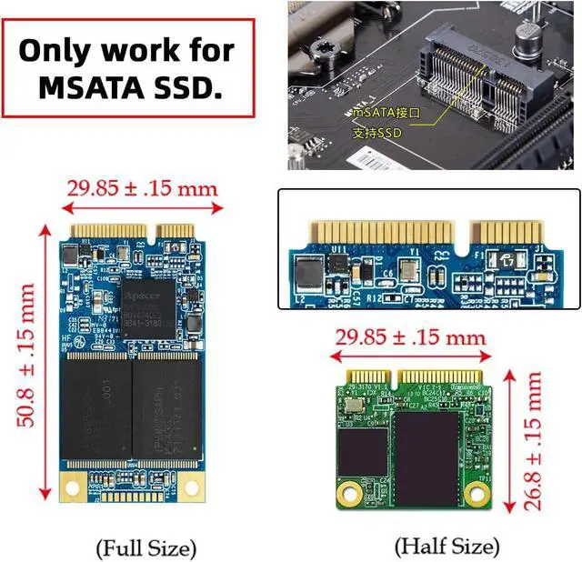 Alt view image 2 of 7 - 2 in 1 Combo M.2 NGFF B-Key & mSATA SSD to SATA 3.0 Adapter Converter Case Enclosure