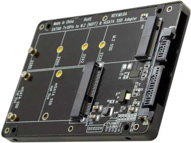 Main image of 2 in 1 Combo M.2 NGFF B-Key & mSATA SSD to SATA 3.0 Adapter Converter Case Enclosure