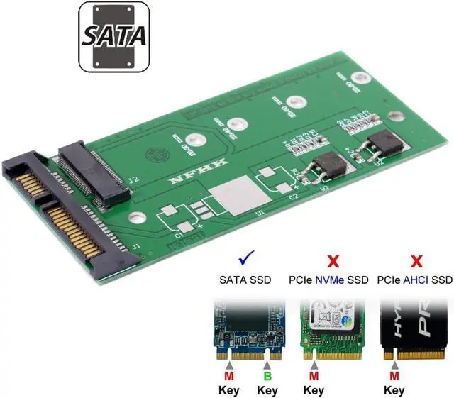 Alt view image 3 of 7 - M.2 NGFF B+M Key SSD to 2.5" SATA 22pin Hard Disk SSD PCBA for E431 E531 X240S Y410P Y510P